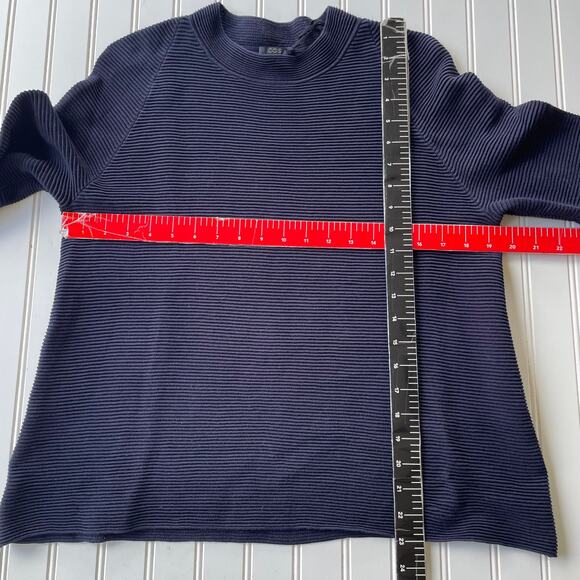 COS Navy Blue Ribbed Sweater Mock Neck - Picture 5 of 5
